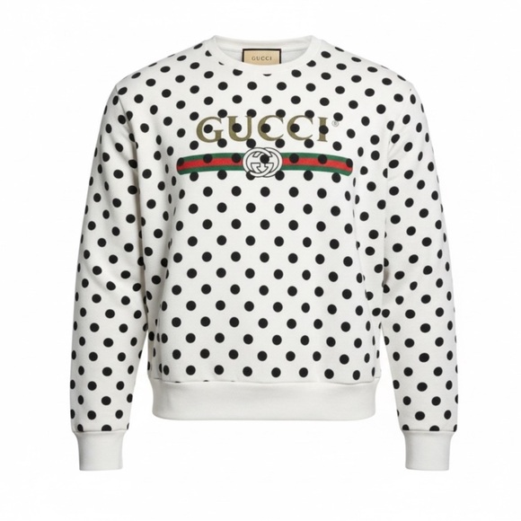 Gucci Black and White Polka Dot Crewneck Sweater
